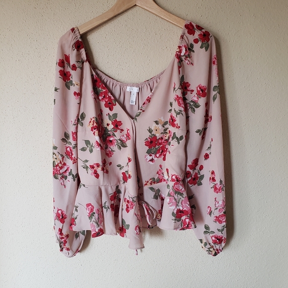 Leith Portrait Floral Print Wrap Top - Picture 4 of 8